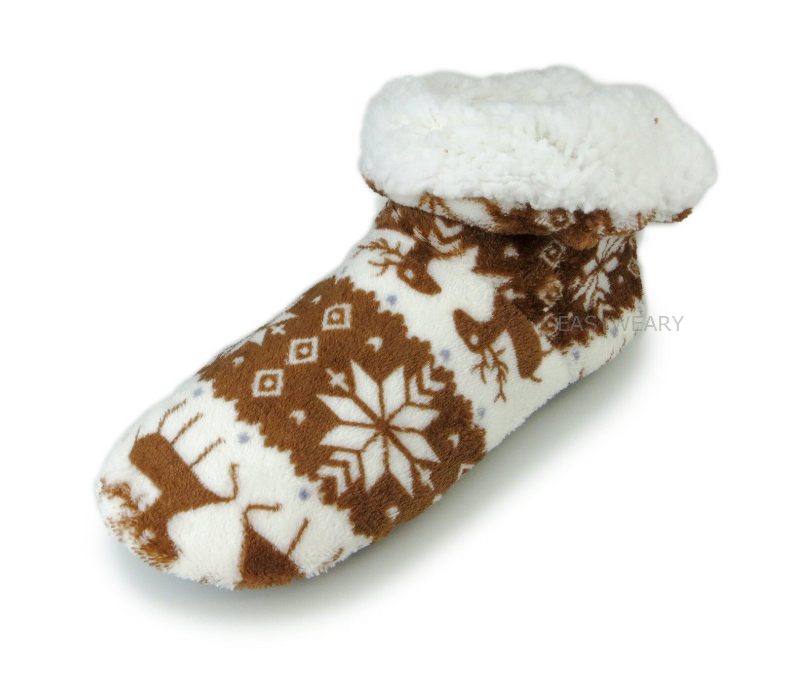 Womens Fuzzy Fleece Lined Indoor Booties Slippers House Shoes Winter Non Slip