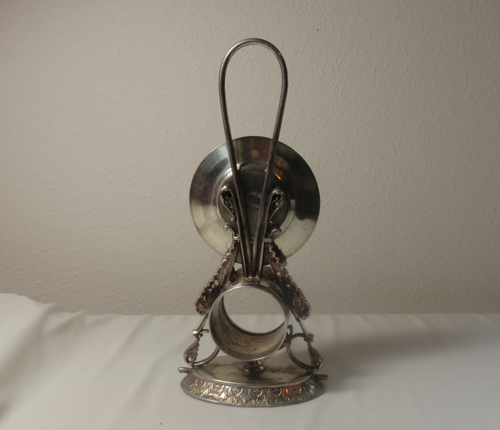Antique Silver Plate Combination Napkin Ring and Butter Pat