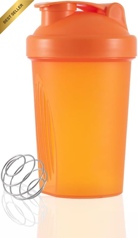 400Ml Plastic Protein Shaker Bottle with Mixball & Non-Leak Cap, Reusable Workou