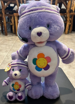 Carebear Harmony Talks Sings Exercises Purple 15''  & 8'' Matching Plush VGC 2004