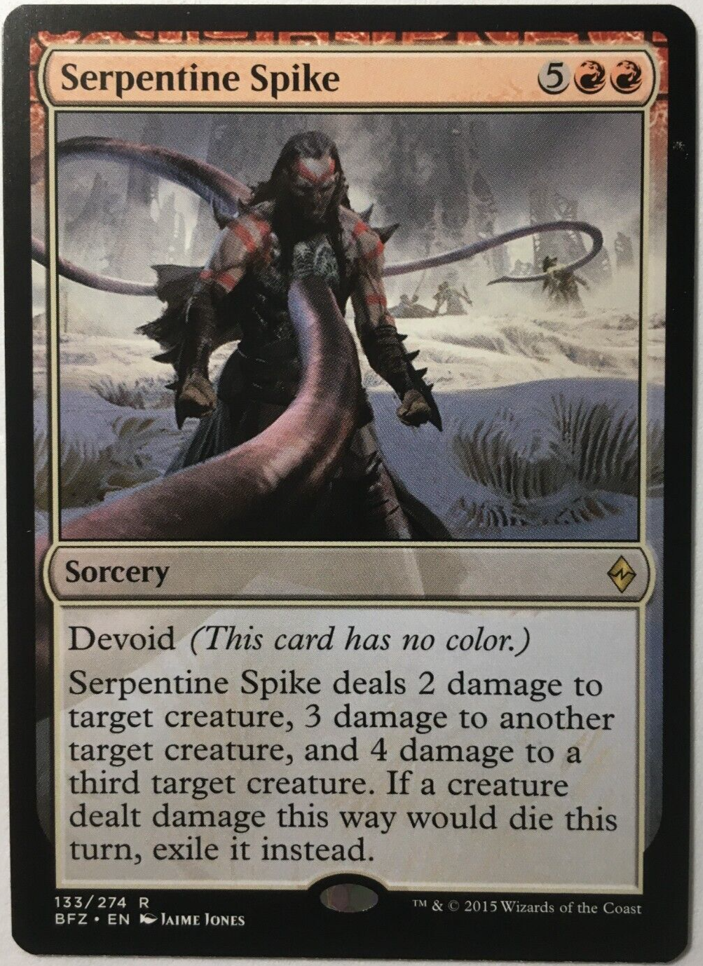 Serpentine Spike 2x FOIL BFZ MTG Battle for Zendikar Rare MINT red Serpentine Spike 2x FOIL BFZ MTG Battle for Zendikar Rare MINT red