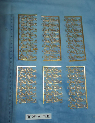 43 x Viel Glück (2866) auf gesamt 6 Teilbogen, goldfarb. Dresdner Pappe, OF-A774
