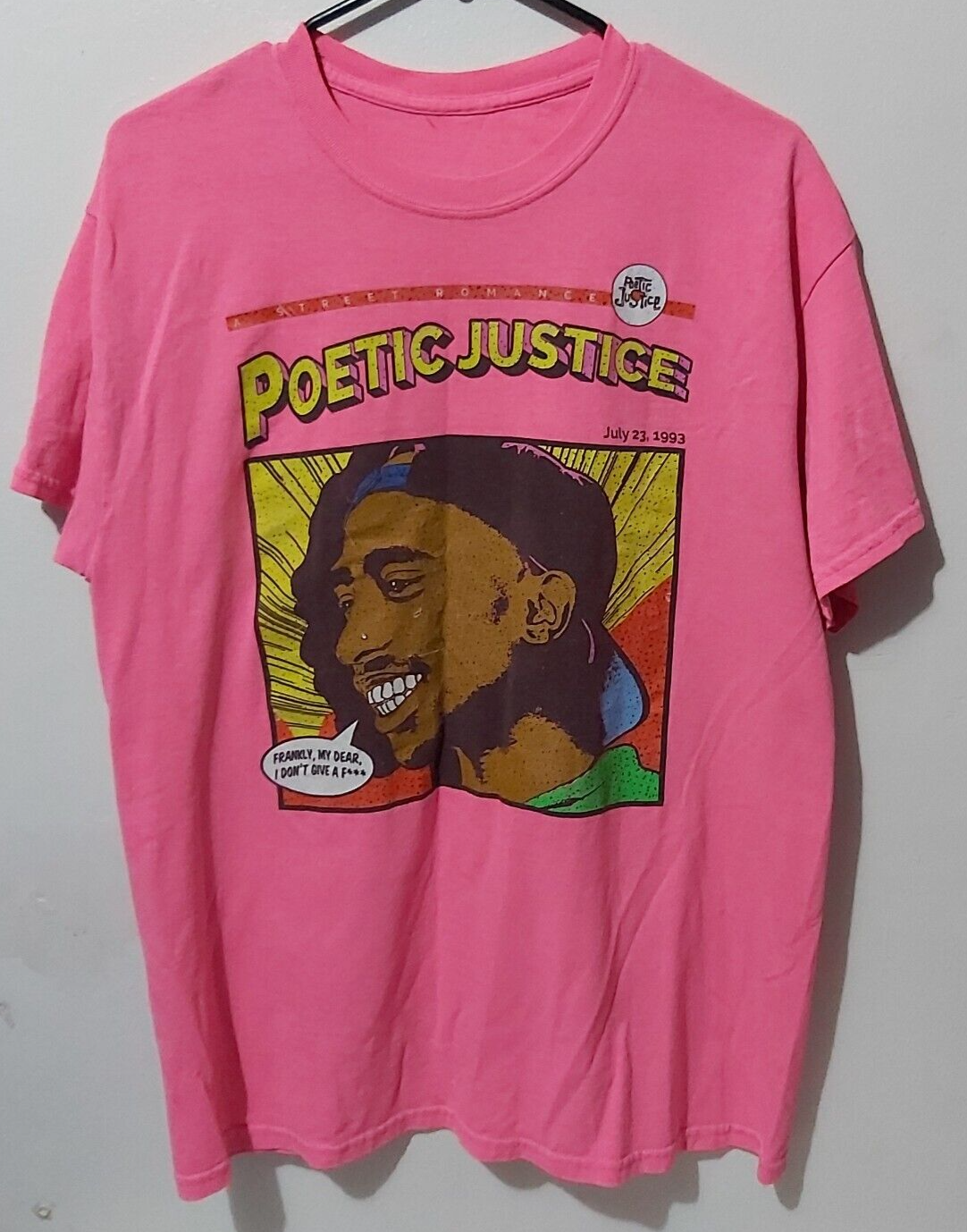 Poetic Justice Tupac Shakur 2Pac Comic Graphic Pink Licensed