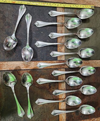 LOT OF 15 c1985-2012 KING JAMES   SILVERPLATED PLACE/ OVAL SOUP SPOONS    