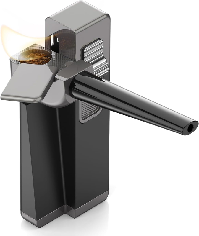 Pipe Lighter, Tobacco Pipe Lighter for Smoking, Gas Butane Refillable - without