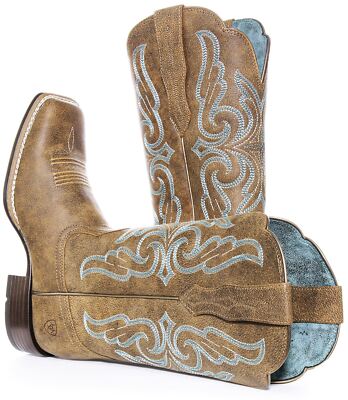 Pre-owned Ariat Primera Strech Womens Boots Brown Blue Size Us 5 - 11