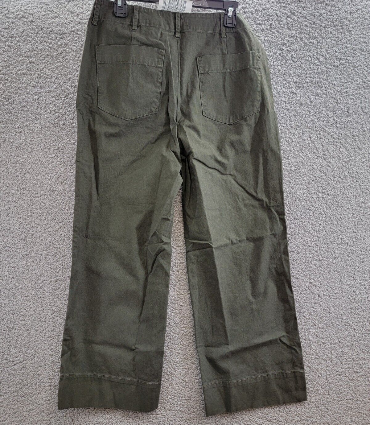 Velvet By Graham & Spencer Cropped Wide Leg Pants Women's 8 Locust Green Solid - Picture 12 of 18