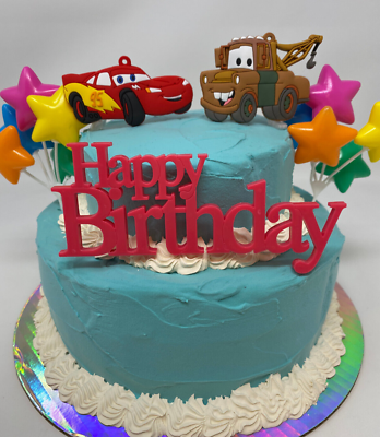 Cars Happy Birthday Cake Topper Set BRAND NEW Featuring Lightning Mcqueen