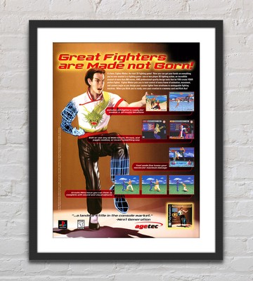 Fighter Maker Playstation PS1 Glossy Promo Ad Poster Unframed G3452