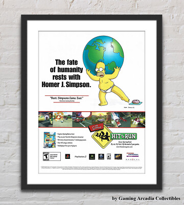 The Simpsons Hit And Run PS2 XBOX Gamecube Glossy Promo Ad Poster Unframed G4439