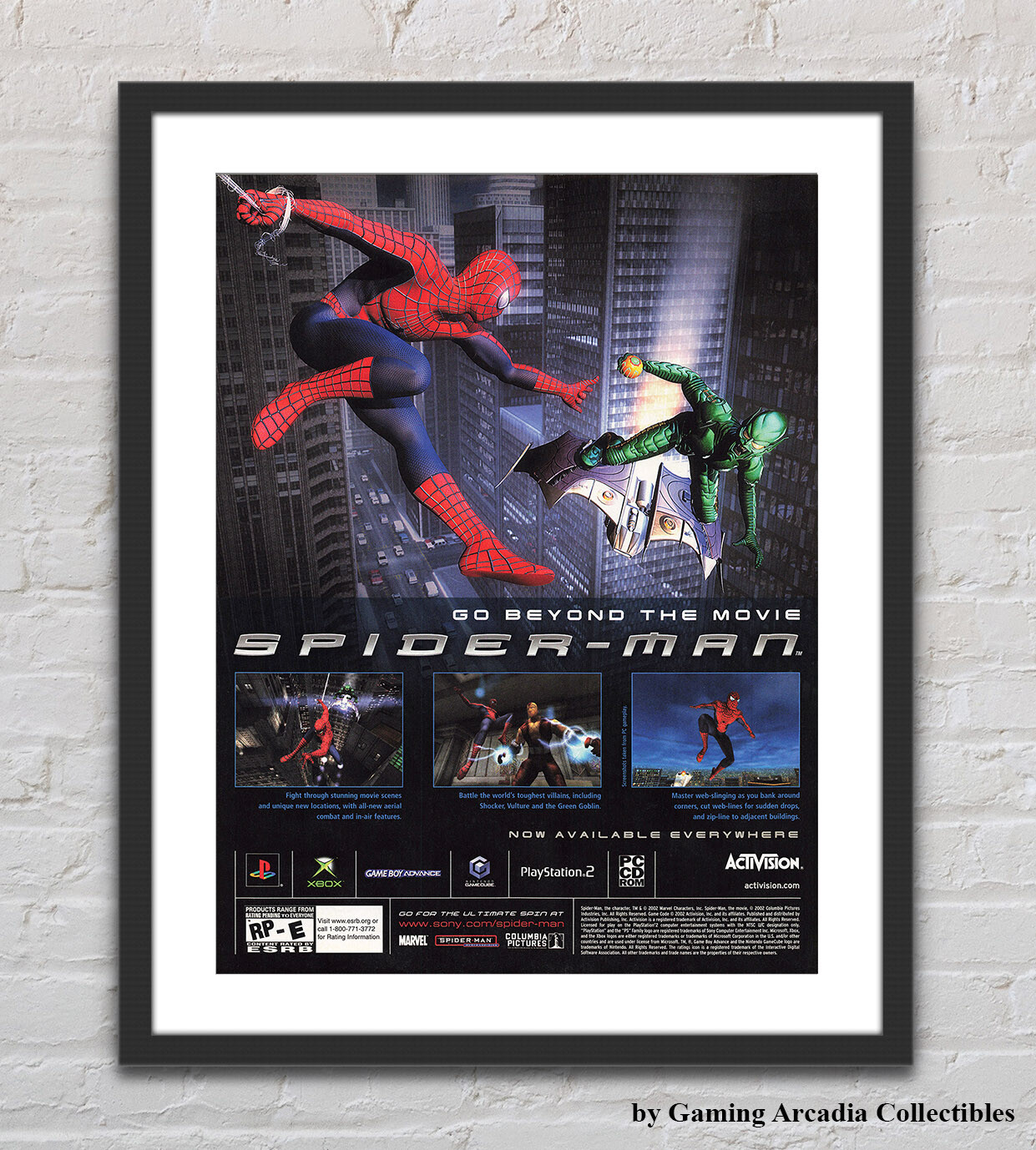 Spider-Man PS1 PS2 XBOX Gamecube GBA Glossy Promo Ad Poster 