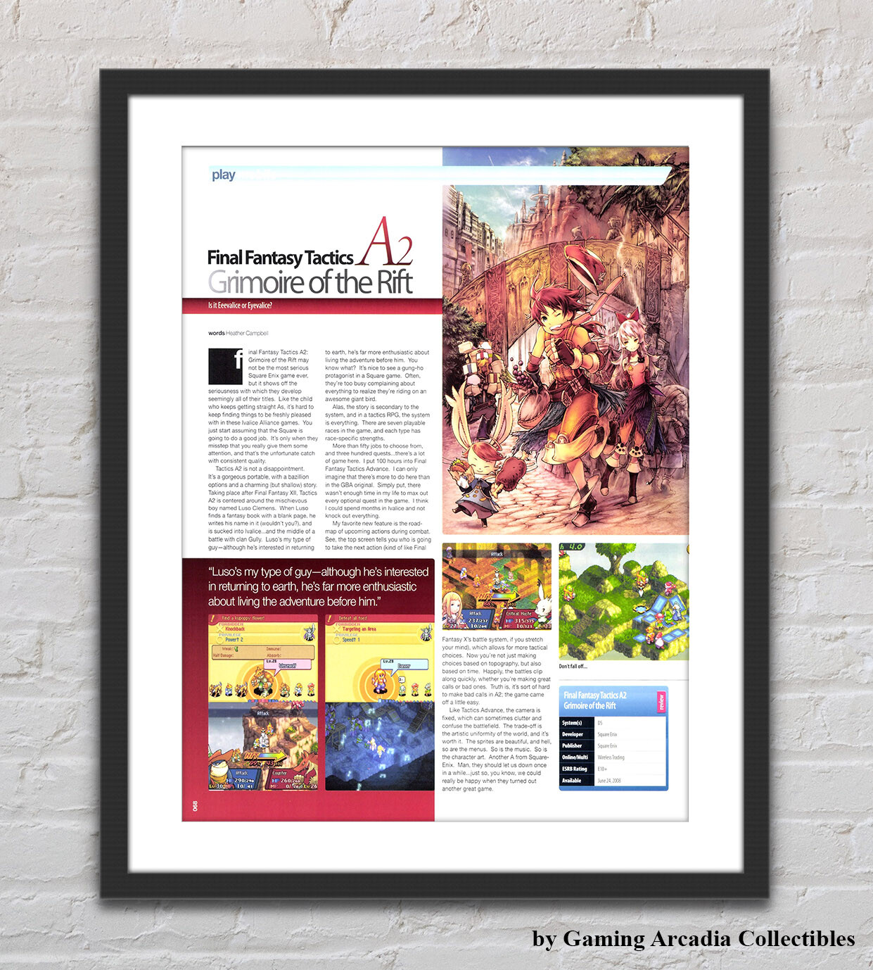 Final Fantasy Tactics A2 Nintendo DS Glossy Promo Ad Poster