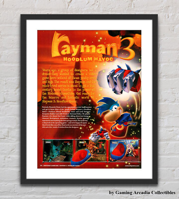 Rayman 3 Hoodlum Havoc Nintendo GameCube Glossy Promo Ad Poster Unframed G5624