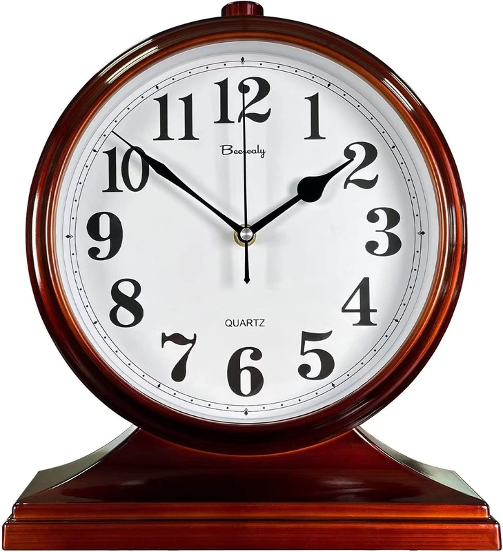 Desk Clock for Table Decor,Retro Mantel Clock Battery Operat