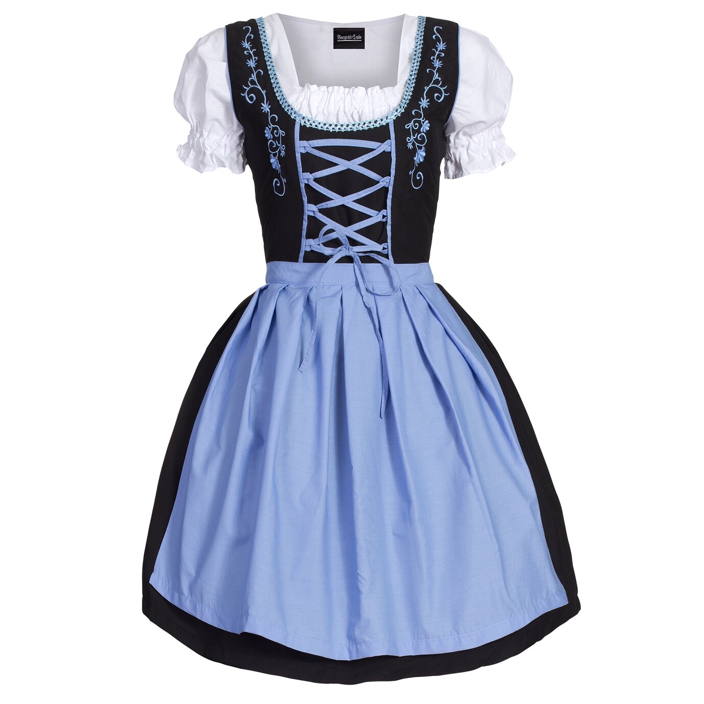 Dirndl Set  3 tlg.Trachtenkleid Kleid, Bluse, Schürze, Gr. 34-52 Neu OVP SchBlau