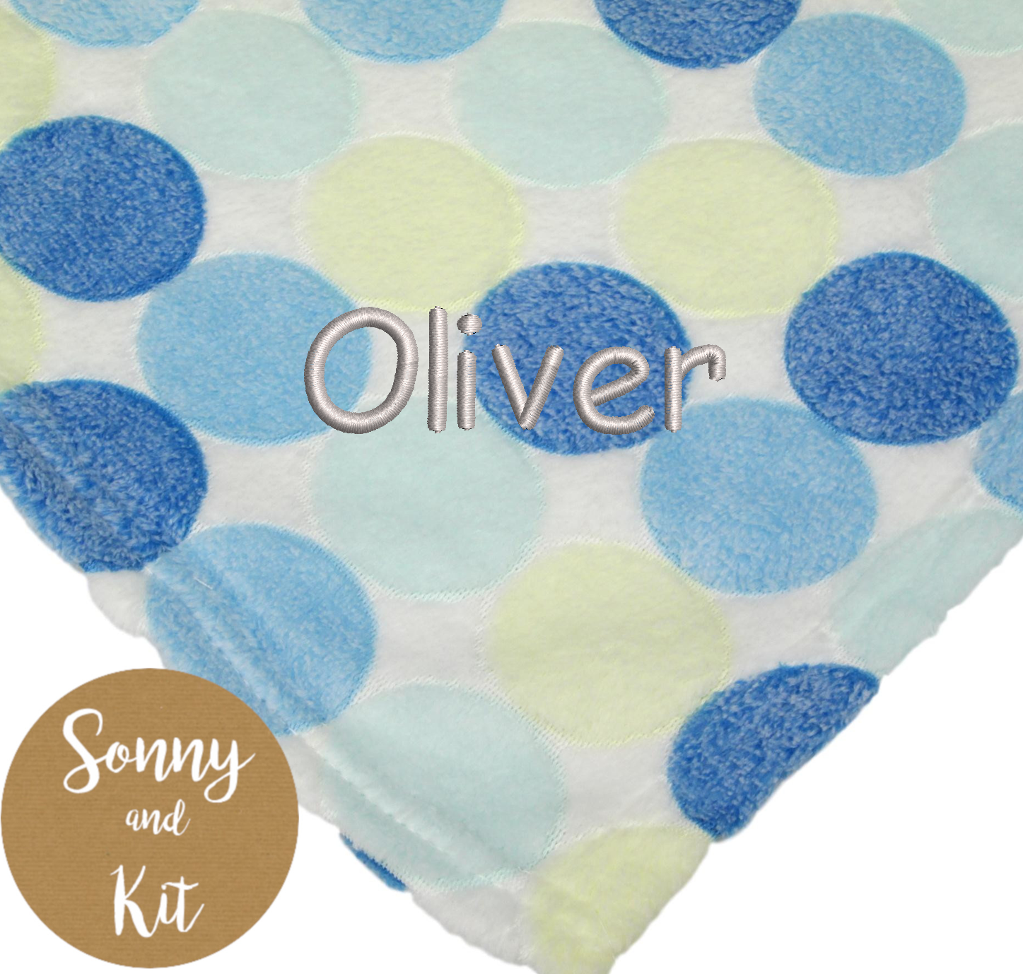 personalised blue baby blanket