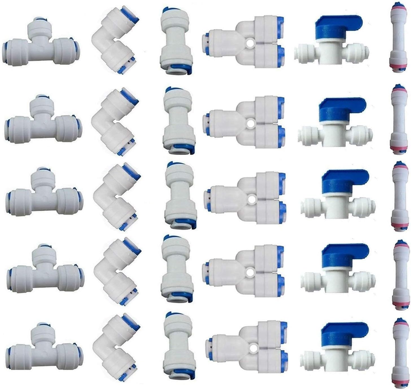 Lemoy 1/4" OD Quick Connect Push in to Connect Water Tube Fitting for RO Reverse
