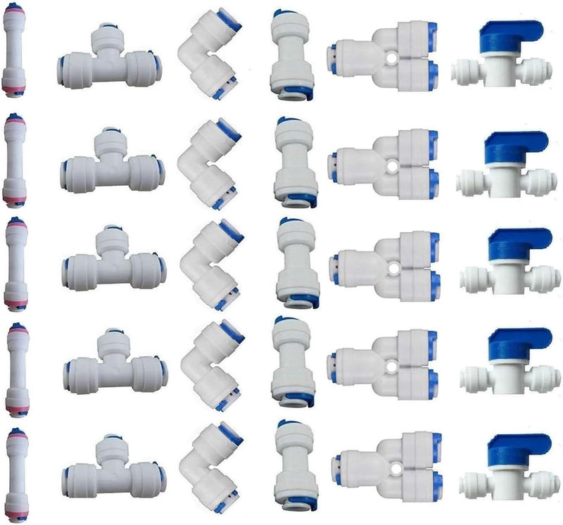 Lemoy 1/4" OD Quick Connect Push in to Connect Water Tube Fitting for RO Reverse