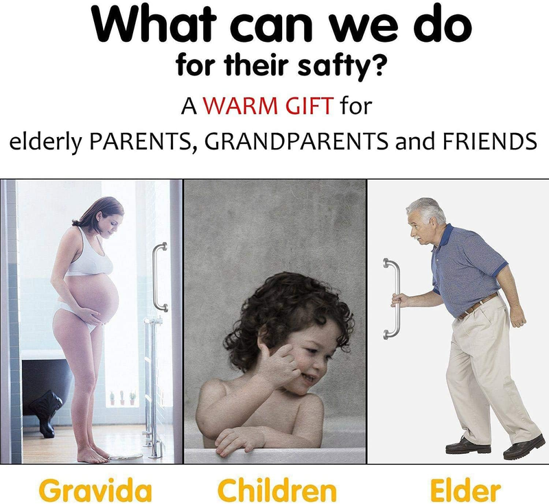 12 Inch Shower Grab Bar Satin Brushed Nickel, ZUEXT Stainless Steel Safety Grab 