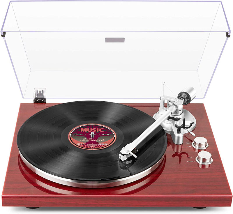 1 BY ONE Belt Drive Turntable with Bluetooth Connectivity, Built-in Phono Pre-am