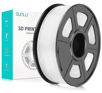 SUNLU PLAPLUS PLA+ 3D Filament White Spool Roll 1.75mm 1Kg Spool Eco-friendly