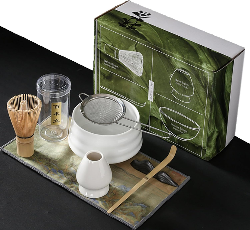 Japanese Matcha Tea Set 7Pcs Matcha Whisk Set Including Bamboo Whisk Scoop Holde