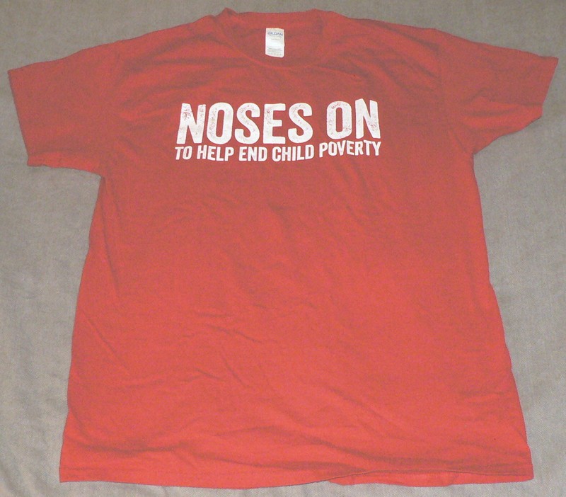 WALGREENS Large NOSES ON END CHILD POVERTY RED NOSE DAY Employee T-Shirt EUC | eBay