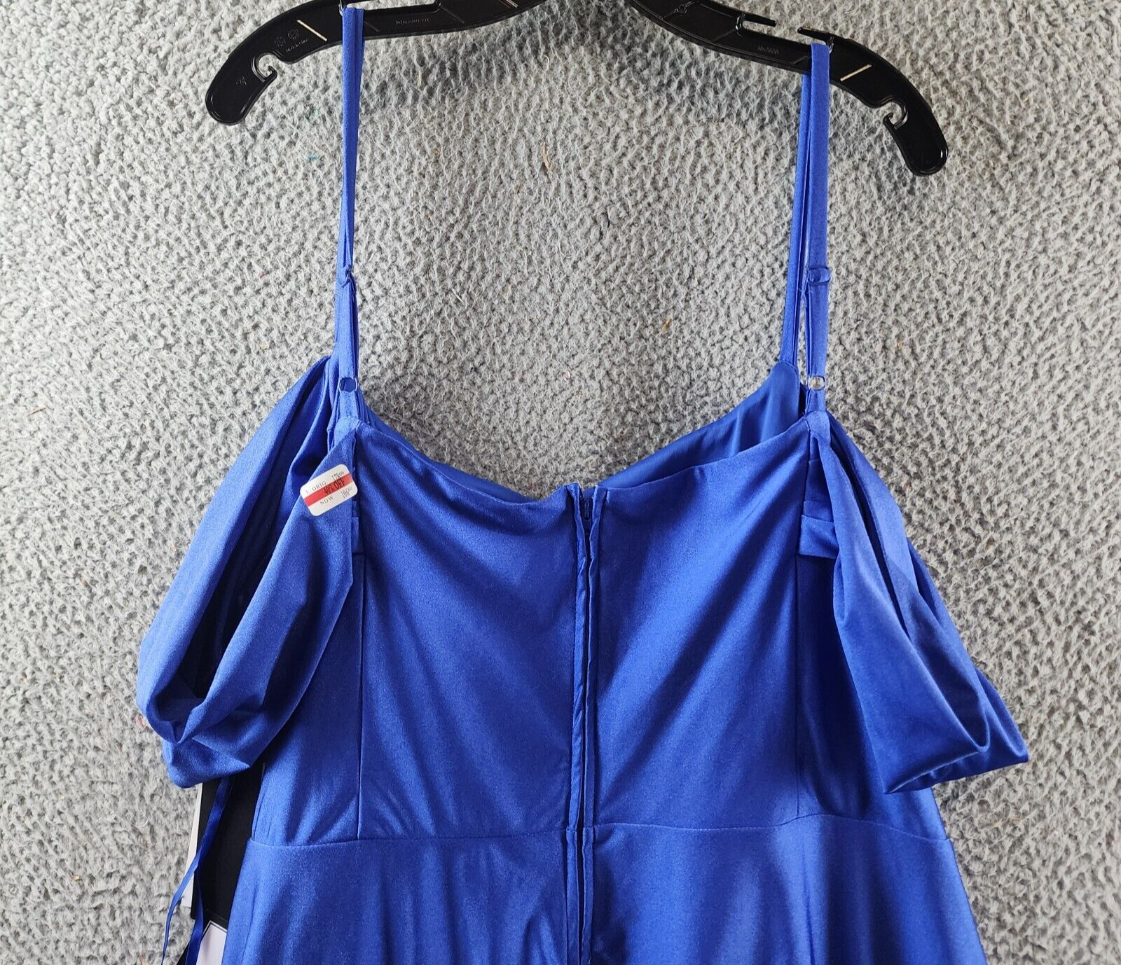 City Studio Trendy Plus Size Cold-Shoulder Satin Bodycon Dress 22W Bright Royal~ - Picture 13 of 13