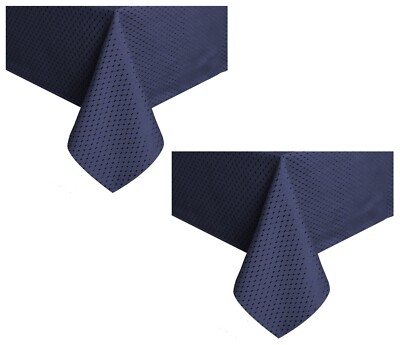 Tektrum 2 Pack 60''X84'' Rectangular Waffle Tablecloth-Waterproof (Blue)