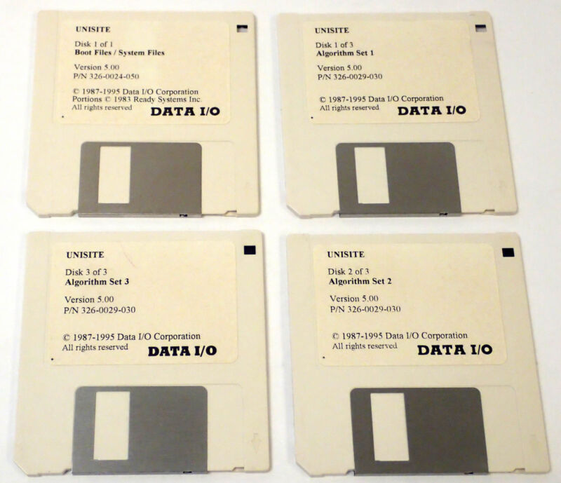 Data I/o Unisite 326-0029-030 Algorithm 3pc Floppy Disk Set Ver 5.00 + Boot File