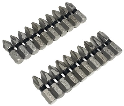 PH1 PH2 PH3 1in. DEWALT TOUGH GRIP Phillips 20 Pc Bit Set IMPACT READY NEW
