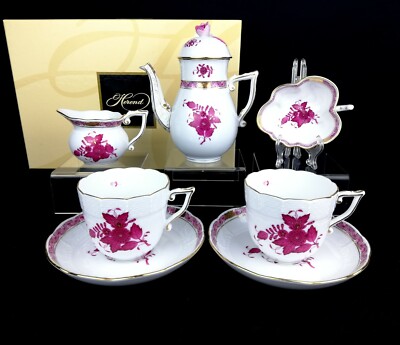 Herend Chinese Bouquet Coffee Set for 2 Persons Brand New
