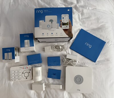 Ring Alarm 5-Piece Security Kit - White (4K11S7-0EN0) 1st Gen With Extras