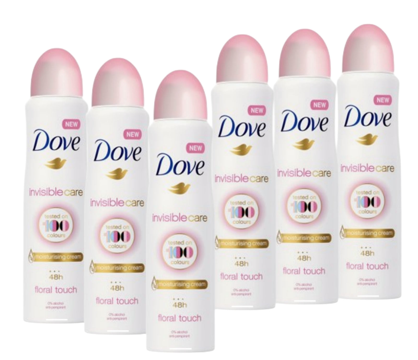 6 Pack Dove Invisible Care Spray Antiperspirant Deodorant Floral Touch 250 ML