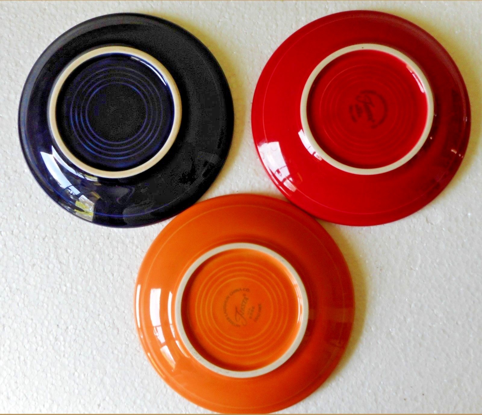 3 FIESTA Cobalt  Blue Red Yellow GLAZE 6
