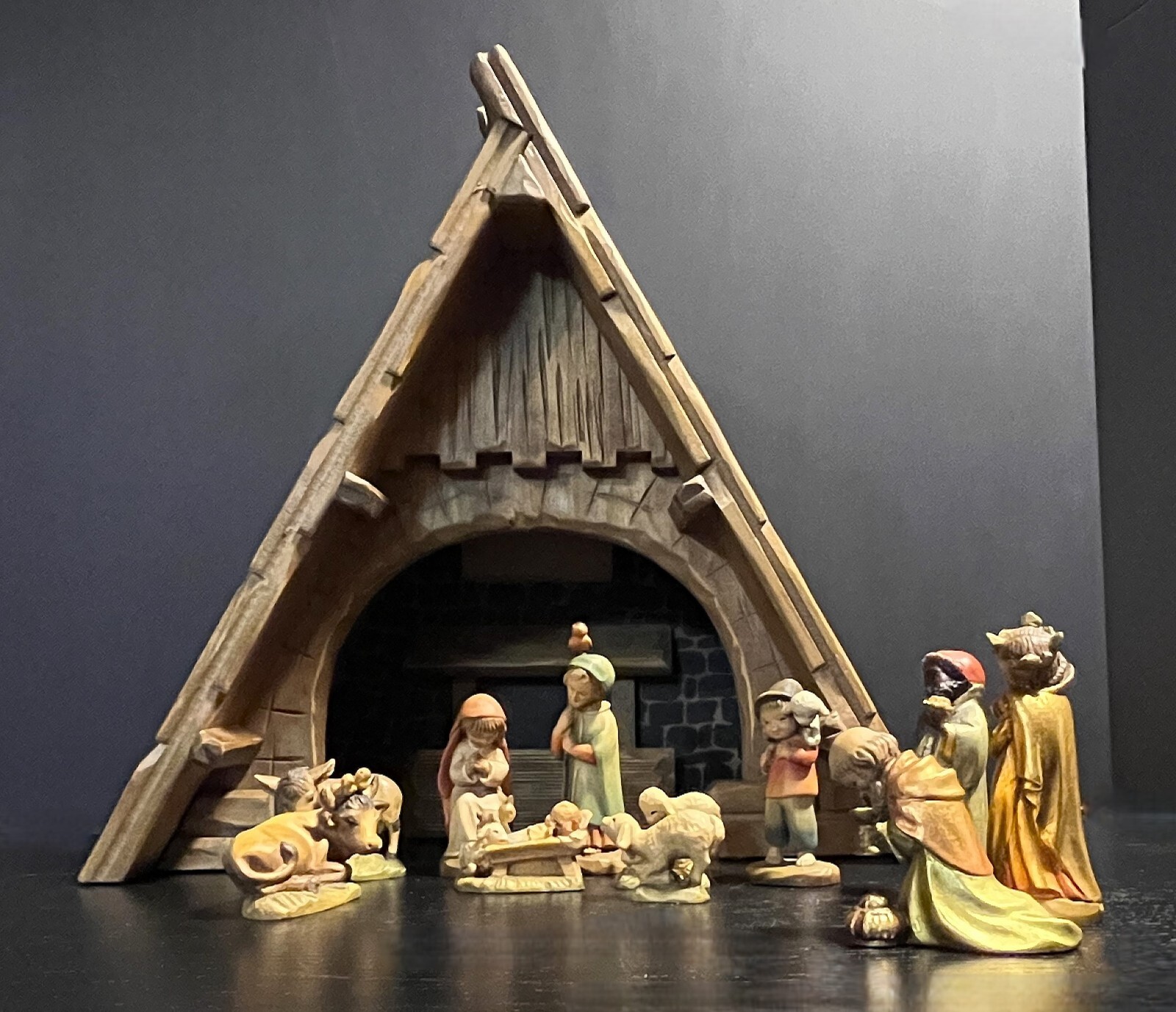 アンリ人形　ANRI 12㎝　【Girl with Lamb nativity】 Anri Nativity Set (12) 3