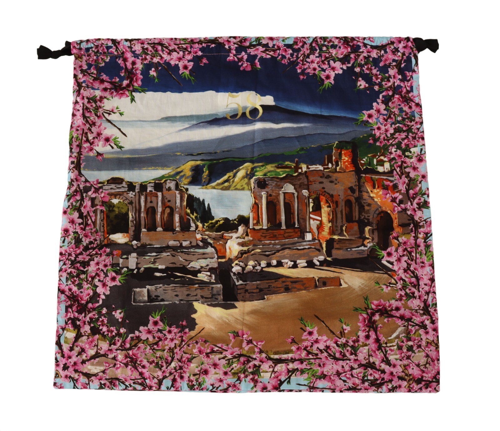 

DOLCE - GABBANA Сумка для обуви на шнурке с разноцветным пейзажем, 47см x 50см, Multicolor