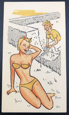 c1940s-50s State Hill Beer Garden Risque Bikini w/Neighbor Peeping Tom Comic Ad