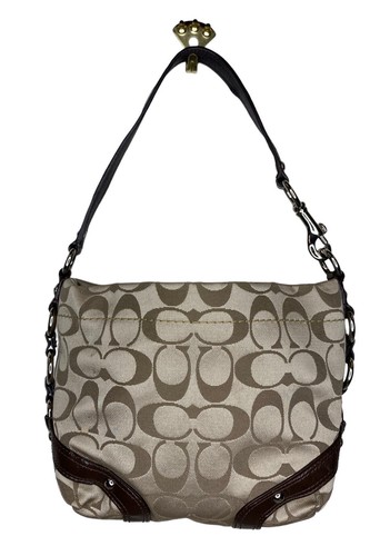 Coach Hobo Purse Beige/ Brown Shoulder Strap Handbag Style