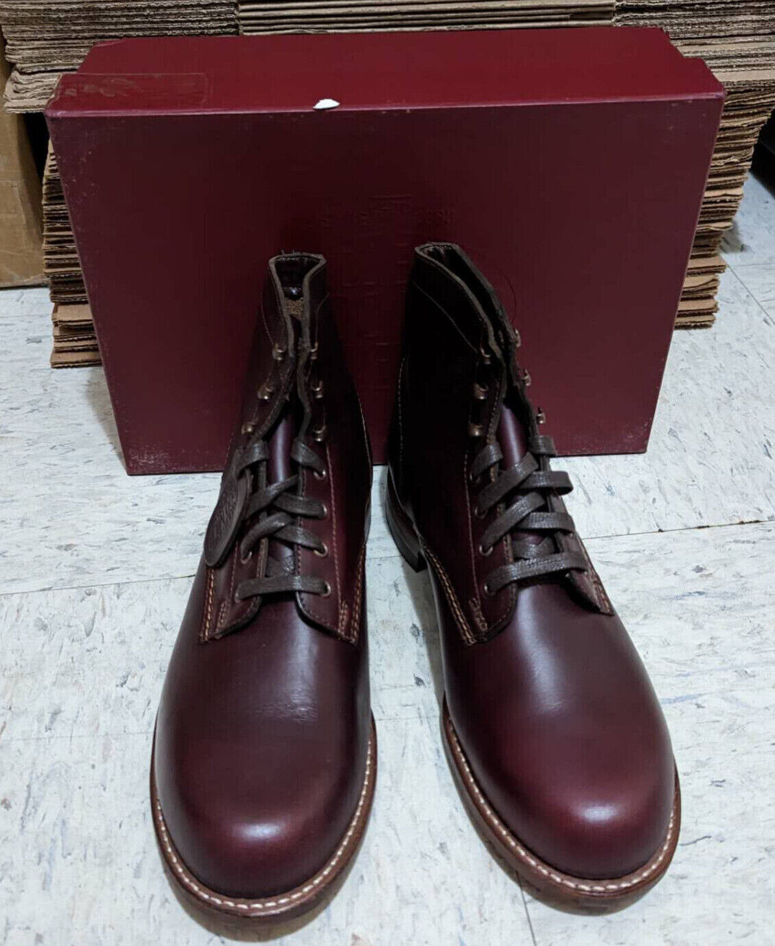 Pre-owned Wolverine 1000 Miles Men's Original Boots W00137 Cordovan No.8 Burgundy Miusa In Red