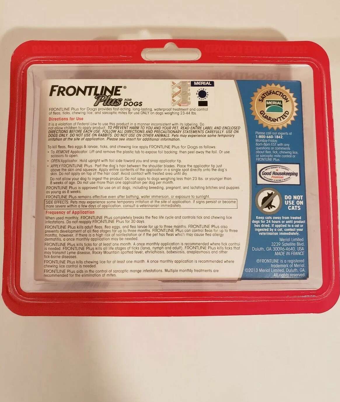 Merial Frontline Plus Flea and Tick Control for Dogs 23-44 lbs 6 Applicators