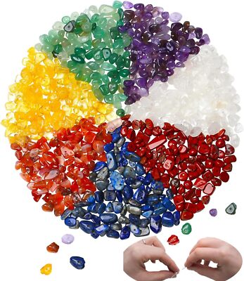 XIANNVXI 7 Chakra Beads 400pcs Natural Chip Stone 7 Color Mix 