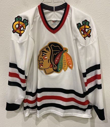 CCM - USA製 ブラックホークス NHL ホッケーシャツ M CCM Maska CCM - USA製 ブラックホークス NHL ホッケーシャツ M CCM Maska
