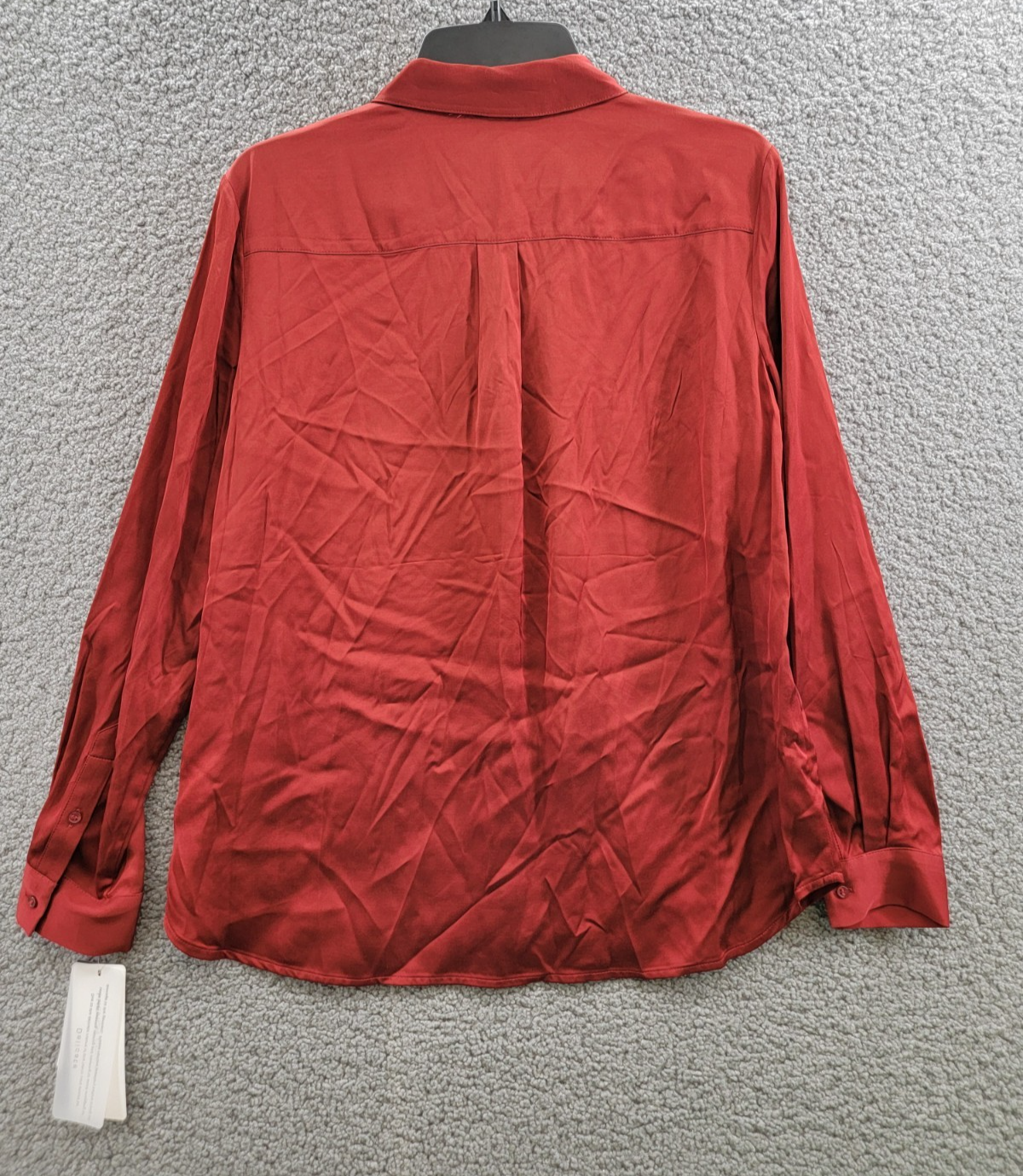 French Connection Ennis Satin Button- Up Shirt Women's S Wine Button Closure - Picture 12 of 16