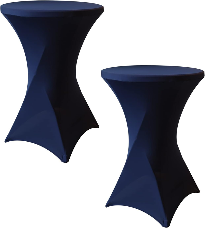 Cocktail Tablecloth 32X43 Inches 2 Pack, Colorful Spandex Stretch Table Cover fo