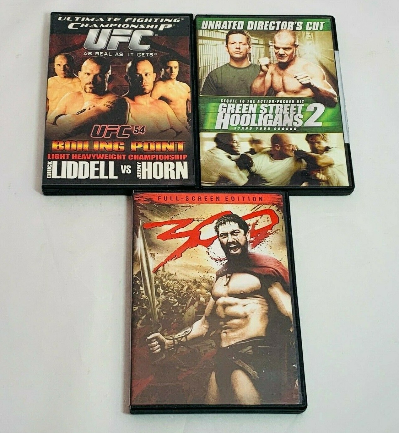 Lot Of 3 Fighting/Battles DVD's - 300, Green Street