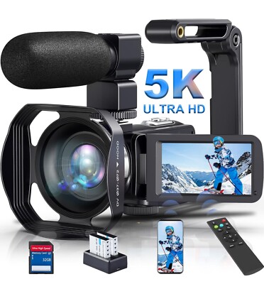 Camcorder Video Camera 5K Ultra 64MP WiFi 18X Digital Zoom L099 