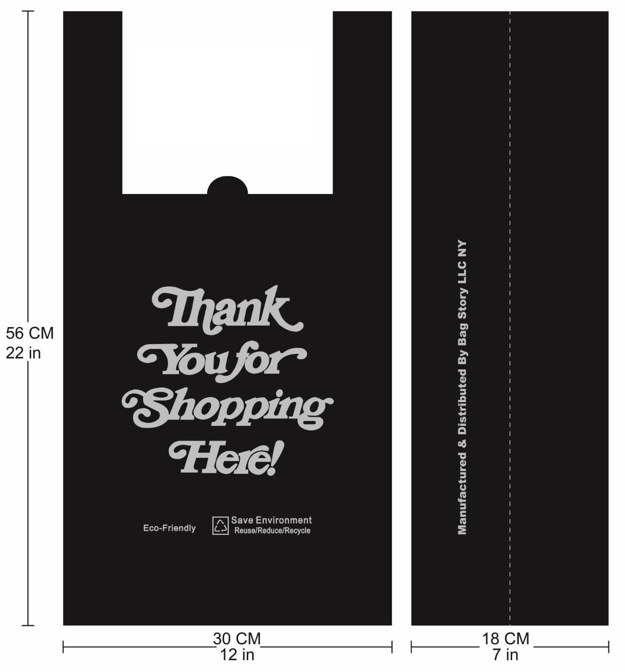 Non-Woven Reusable Bulk T-Shirt Grocery Bag Tote Thank You 50-200 Pieces 45GSM