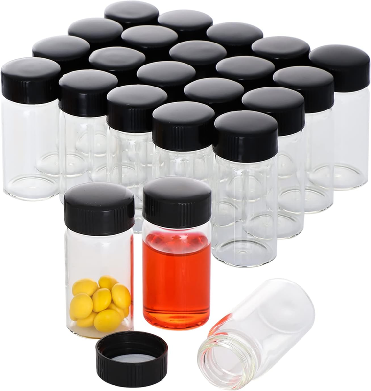 100 Pack 20Ml Glass Vials with Screw Caps, Clear Liquid Sample Vial Bottles, Lab