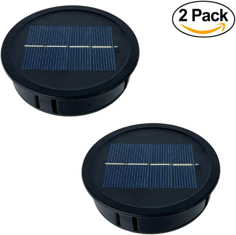 Solar Lights Top 15 Lumens LED Solar Panel Lantern Lid Lights 2 Pack